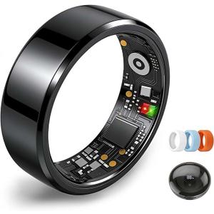 Smart Ring for Women Men,Fitness Tracker Ring,Heart Rate,Blood Oxygen,Meditation AssistanceStep Tracker,(Black, 11)