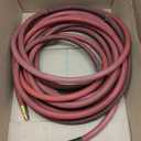 Rubber Air Hose,50-Feet x 3/8-Inch, 300 PSI, Red Heavy Duty Air Compressor Hose With Double 1/4" MNPT Brass Endings