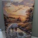 White Horse Canvas Wall Art Abstract Animal Picture Print Vintage Farmhouse Art Poster Retro Forest Landscape Painting Framed Artwork For Bedroom Living Room Home Decor(Artwork-4,16"x24")