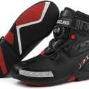 Men's Women's Cool Motorcycle Boots (Black, 40)