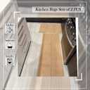 Kitchen Rugs Sets of 2 PCS  Kitchen Mats for Floor 24x35/24x60 Inch Non Slip Washable Rug Set, Non Slip Floor Mats Made of 100% Polyester Soft and Anti-Slip Standing Kitchen Runner Rug, Beige