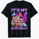 4 Years Old Birthday K pop Kids 4th Birthday Girls K-pop T-Shirt, S