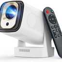Auto Focus&1080PMagcubic Mini Smart Projector with 4K Support, Portable Projector with Wifi and Bluetooth, 5W Speaker, Built in Apps, Voice Control, Outdoor Movie Projector (White)