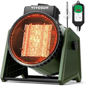 VIVOSUN Portable Greenhouse Heater with Adjustable Thermostat, 750W/1500W Electric Heater, 3 Modes for Fast Heating, Overheat Protection, Dustproof Design for Grow Tents, Patios & Outdoors