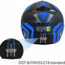 LASFRE Dirt Bike Helmet Motocross ATV Motorcycle Full Face Off-Road E Bike Helmet DOT with Goggles Gloves Mask Royal Blue Stripe L (58-59 cm) (Blue, M)