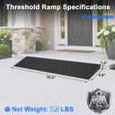 Ruedamann 1.4" Rise Threshold Ramps for Doorways, 35.5'' Wide Rubber Ramp