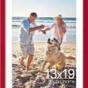 decorUhome 13x19 Picture Frame, Display Pictures 11x17 with Mat or 13x19 without Mat, Wall Mounting Photo Frame, Red, 1 Pack