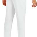 NORTHYARD Men's Yoga Casual Sweatpants Cotton Athletic Lounge Pants Open Bottom Loose Exercise Straight Leg Pant with Pockets (White, L)