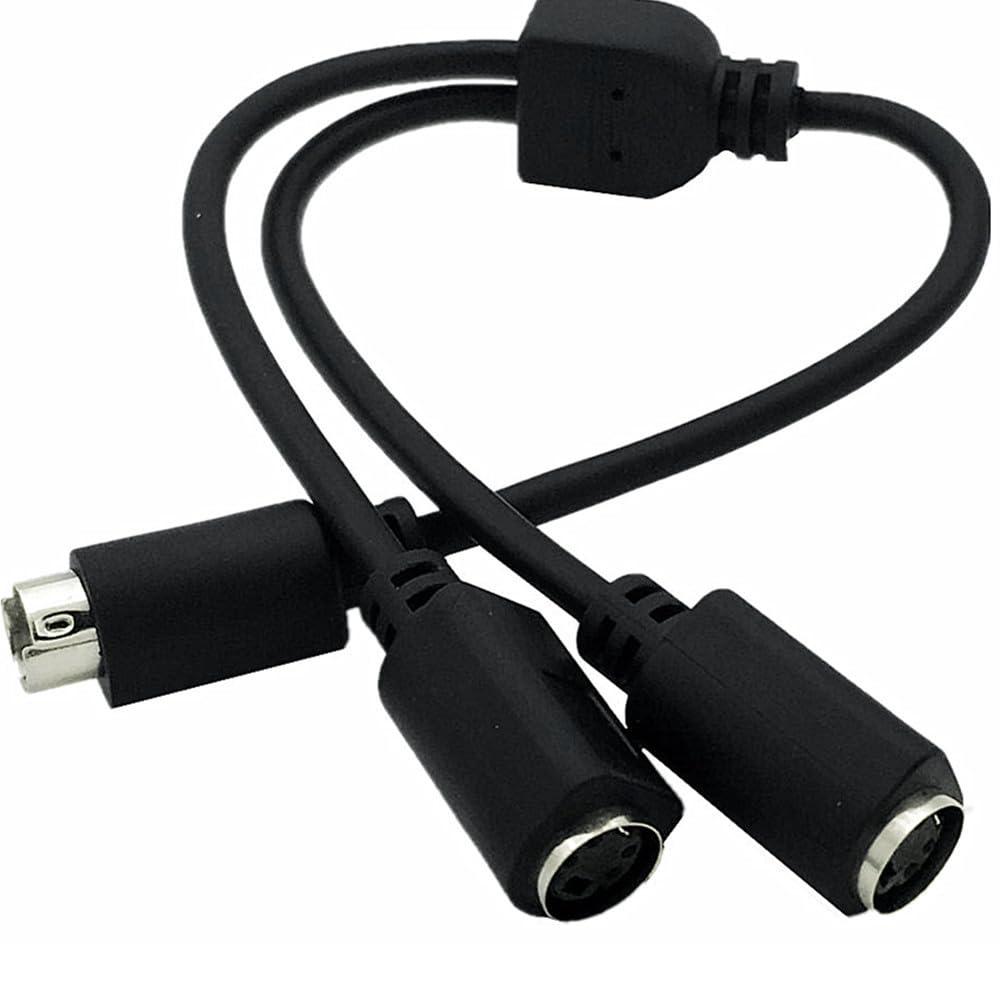 S-Video 4 Pin Mini DIN Y Splitter Connector Cable Male to 2 Female Extension Adapter Cable 0.3m