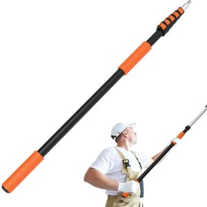 SISUPASSIE Telescoping Extension Pole, Reach to 30FT Telescoping Pole Multi-Purpose 5-24FT Lightweight, Sturdy with Universal Twist-on Metal Tip Extendable for Dusting Painting Window Cleaning