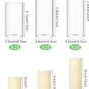 Shihanee 120 Pcs Pillar Candles and Glass Cylinder Vases Clear Cylinder Holders for Slim Pillar Candles Table Decoration (Ivory White)