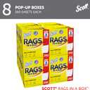 Scott Rags In A Box (75260), All-Purpose Towels, Large 9"x12" Paper Towel, Pop-Up Box (8 Boxes of 200 Sheets, 1,600 Sheet Total)