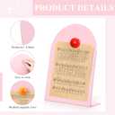 Shimeyao 2 Pcs Pink Magnetic Bulletin Board for Tabletops with 8 Magnets 10x7 Inch Memo Display Easel Stand for Home Office School Kitchen Table Supplies (Arched)