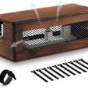 Chunful Extra Large Cable Management Box, 16'' Wood Cord Hider Organizer with Ventilation Nets & Organizer for Power Strip, TV Wires & Desk Cable Storage, Magnetic Lid Hide Floor Cables