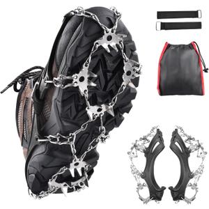 TRIWONDER Crampons for Boots Shoes Traction Ice Cleats Snow Grips Anti Slip Stainless Steel Micro Spikes for Hiking Fishing Walking Climbing Jogging Mountaineering (X-Large)