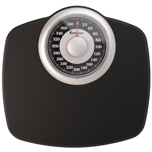 Adamson A25 Scales for Body Weight - Up to 400 LB - New Version - 5.3" Dial on 12.4" x 10.2" Platform - Anti-Skid Rubber Surface - High Precision Bathroom Scale Analog - Durable with 20-Year Assurance
