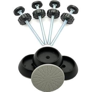 4 Pack Baby Extender Extension-M8(8mm) VMAISI Child Safety Pressure Mounted Baby Gate Threaded Spindle Rods Replacement Parts Bundle with Wall Protector for Stairs Cup Guard (Black, 8MM)