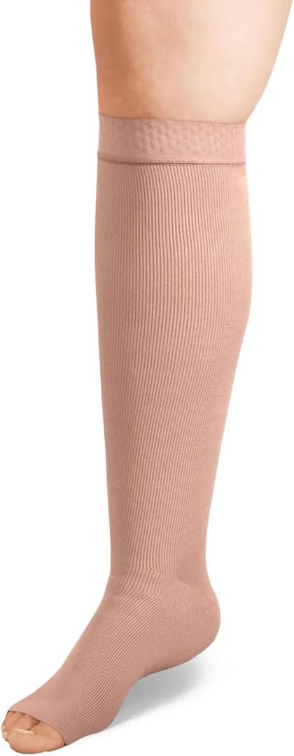 ExoStrong Below Knee (Average Silicone Medium, Beige) Compression Stockings