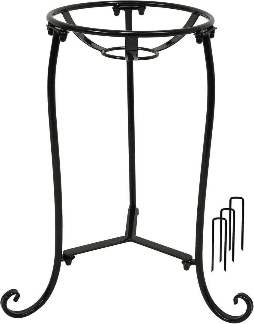 16" Tall Gazing Ball Stand for 10-12 inch Balls, Black Metal Gazing Globe Display Holder Stands for Outdoor Garden Clearance, 9" L x 9" W x 16" H
