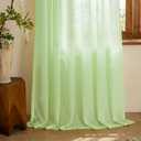 Pinch Pleated Sheer Curtains 84 Inch Length, Semi Voile Sheer Curtains for Bedroom Living Room Pinch Pleated Soft Touch Light Filtering Drapes(Reed Green, 42 W x 84 L, 2 Panels)