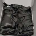 4 Piece Satin Silky Sheet Set Queen Size, Cooling Touch Smooth Glossy Finish, Beauty Hair & Skin Care Room Decoration, Dark Gray