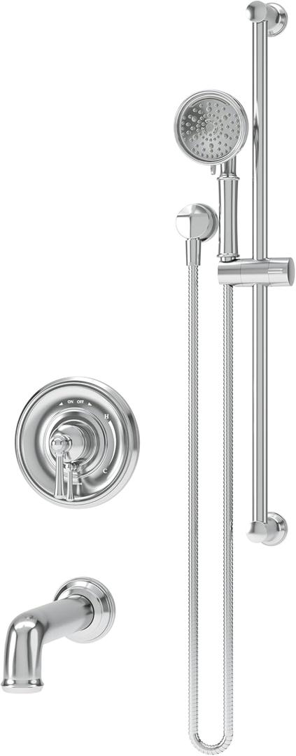 Symmons Braston Tub and Hand Shower Trim with VersaFlex Integral Diverter in Polished Chrome