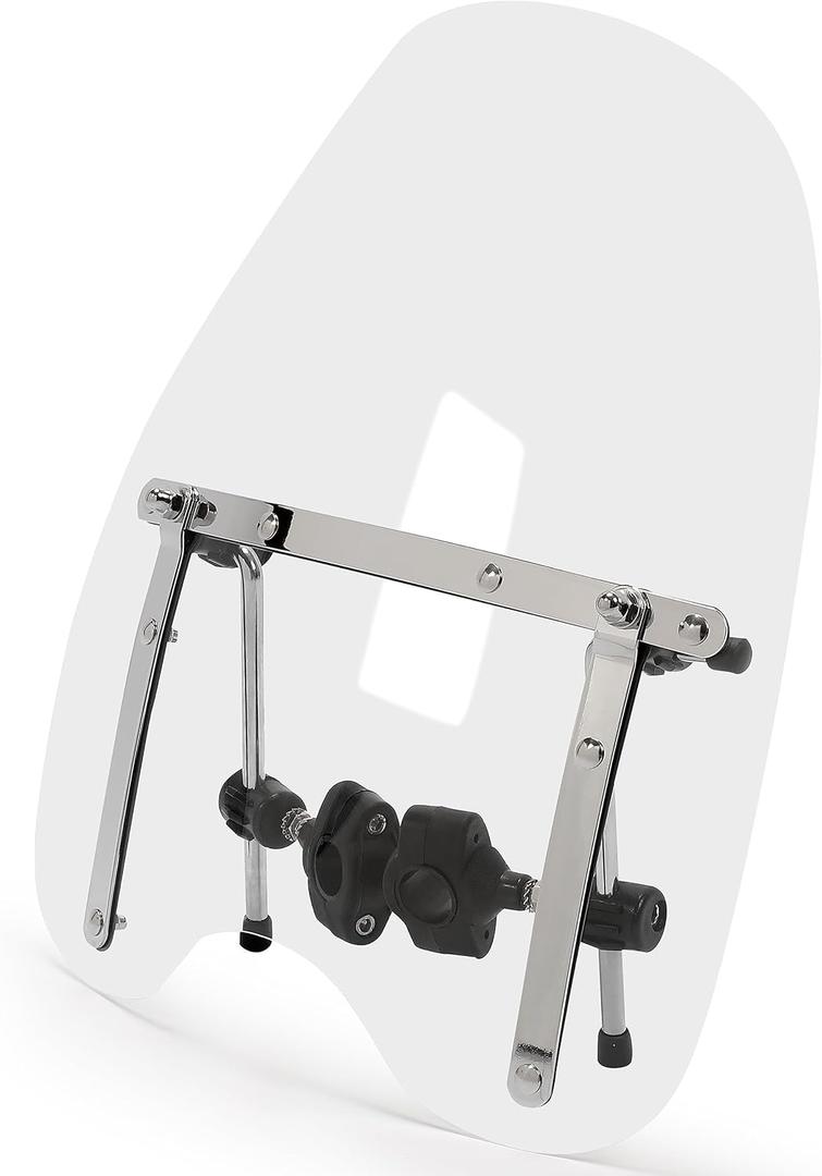 Universal 18"x16" Motorcycle Windshield Windscreen Compatible with Harley Davidson Sportster Dyna Glide Softail Honda Kawasaki Suzuki Yamaha Cruiser Savage Intruder Volusia Boulevard Vulcan Vn Clear