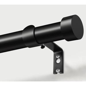KAMANINA Black Curtain Rods 32 to 144 Inch (2.6-12 Feet), 1 Inch Heavy Duty Curtain Rods for Windows, Modern Adjustable Drapery Rods with End Cap (32"-144")