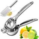 Lemon Squeezer - Lemon Squeezer Manual Citrus Juicer - Lemon Manual Press Juicers Stainless Steel - Lime Squeezer Lemon Juicer Squeezer with Grater (Large)