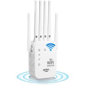 WiFi Extender - 2026 Upgraded (6 Directional Antennas) Signal Intensifier, New Generation Internet Intensifier, Wireless Remote Amplifier, WiFi Repeater with Ethernet Port, Supporting 99% of Device