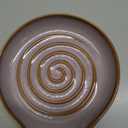 Spoon Rest, Ceramic Spoon Holder with Deep Drip Tray for Stove Top Utensils Holder for Countertop, with Handle for Easy Hold, Purple