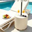 NicBex 2 Pack Outdoor Umbrella Base Table with 1.5 Inch Hole,Beige