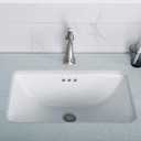 KRAUS Elavo 21-inch Rectangular Undermount White Porcelain Ceramic Bathroom Sink with Overflow, KCU-241, 20.63