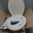 KOHLER 4636-RL-47 Cachet ReadyLatch Elongated Toilet Seat Slow Close, Soft Close Toilet Seat Quiet Lid, Contoured Grip-Tight Bumpers Installation Hardware, Apartment Essentials. Almond