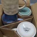 HaWare 14OZ Coffee Mugs Set of 4, Stoneware Coffee Cups with Handle, Latte Mug for Man, Woman, Dad, Mom, Modern Tea Mugs for Latte/Cappuccino/Cocoa/Milk, Dishwasher& Microwave Safe, Multicolor