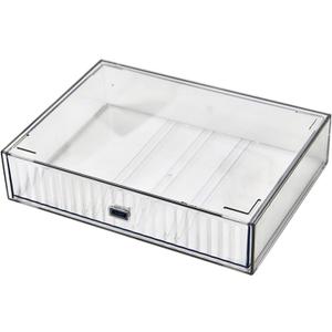 JIAFUJIN Desk Drawer Organizer, Stackable Office Supplies Desk Organizer, Plastic Plastic Storage Drawer, Desk Grocery Organizer For Stationery/Office Supplies (Clear, 1 Compartment)