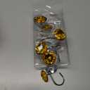 Gibelle Shower Curtain Hooks, Diamond Shaped Shower Curtain Rings Hooks for Bathroom Curtains Rod, Acrylic Decorative Rhinestones Bling Rolling Bathroom Accessories Set of 12, Gold