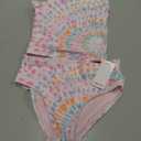 Eddie Bauer Girls' UPF 50+ Swim Bikini Bottom and Racerback Tankini Set, Waterspout,  Small, Waterspout