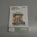 CUTEBEE Book Nook Kit - DIY Miniature House Dollhouse Kit for Adult and Teens, Booknook Bookshelf Decor Alley Model Build with LED Light, Gifts for Family and Friends (Sunny Cafe)