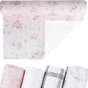 4 x Non-Adhesive Shelf and Drawer Liner for Kitchen Cabinets, 12 in x 17FT Strong Non-Slip Cabinet Liners for Shelves, Refrigerator, Pantry Storage, Bathroom Closet, Easy to Clean & Cut,Floral