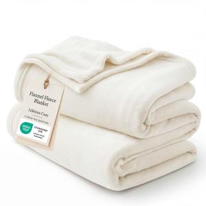 Bedsure GentleSoft Fleece Throw XL Blanket Cream - 300GSM Soft Lightweight Plush Cozy Blankets for Bed, Sofa, Couch, Travel, Camping, 50x70 inches