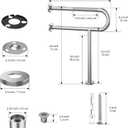 Toilet Support Rail 23.4X 28 Inch, Munzong Anti-Slip Satin Brushed Nickel Handicap Grab Bar for Bathroom, Stainless Steel Knurled Safety handrails with Leg for Elderly Disabled Pregnant-1.25Tube