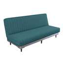 MAXIJIN Jacquard Futon Cover Stretch Armless Futon Sofa Cover Soft Futon Slipcover with Elastic Bottom Thick Sofa Bed Furniture Protector Covers, Machine Washable (Peacock Blue)