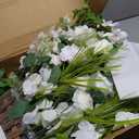Ling's moment Free-Standing Wedding Aisle Runner Flowers Lily of The Valley | 17.5" Tall 4pcs Artificial Flowers Arrangement Chair Decoration (13.5"D x 13.5"W x 22"H)