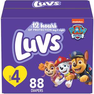Luvs Size 4 Baby Diapers, Platinum Protection Bluey Diapers for Day & Night, Size 4, 88 Count (Packaging May Vary)