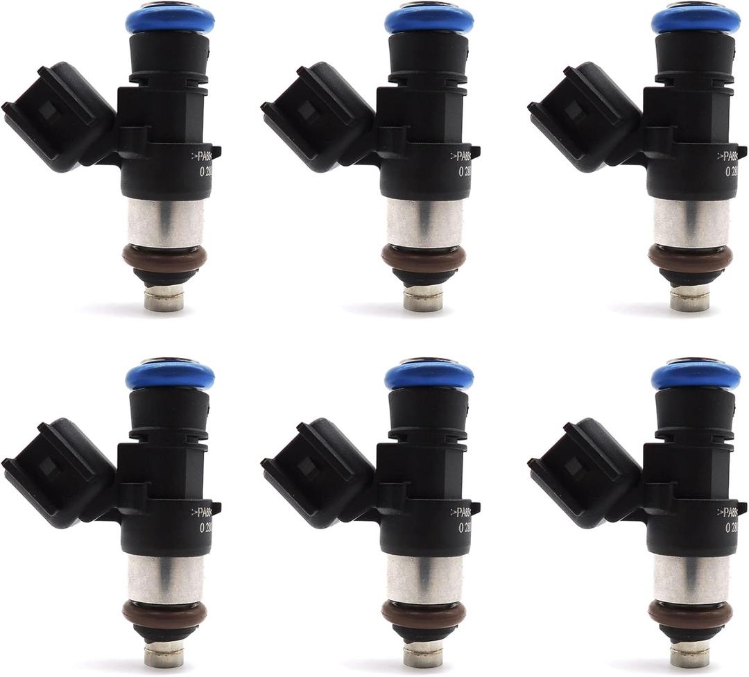 New HiSport Fuel Injectors 0280158091 Compatible with FORD LINCOLN MAZDA 3.5L 3.7L V6 2007-2011 6 PCS Replacement FJ1000 67606 7T4E-C5A 7T4Z-9F593-CA 0280158077