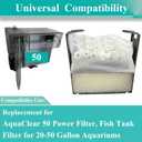 2 Set Three-Stage Filters Replacement Media Kit for AquaClear 50 Power Filter, Fish Tank Filter for 20-to-50 Gallon Aquariums