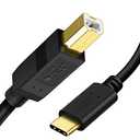 CableCreation USB C Printer Cable 1 m, Printer Cable USB C to B, Scanner Cable Printer Cable to USB MIDI Cable for Yamaha Casio Digital Piano MIDI Controller DJ Controller, 3.3 ft Black