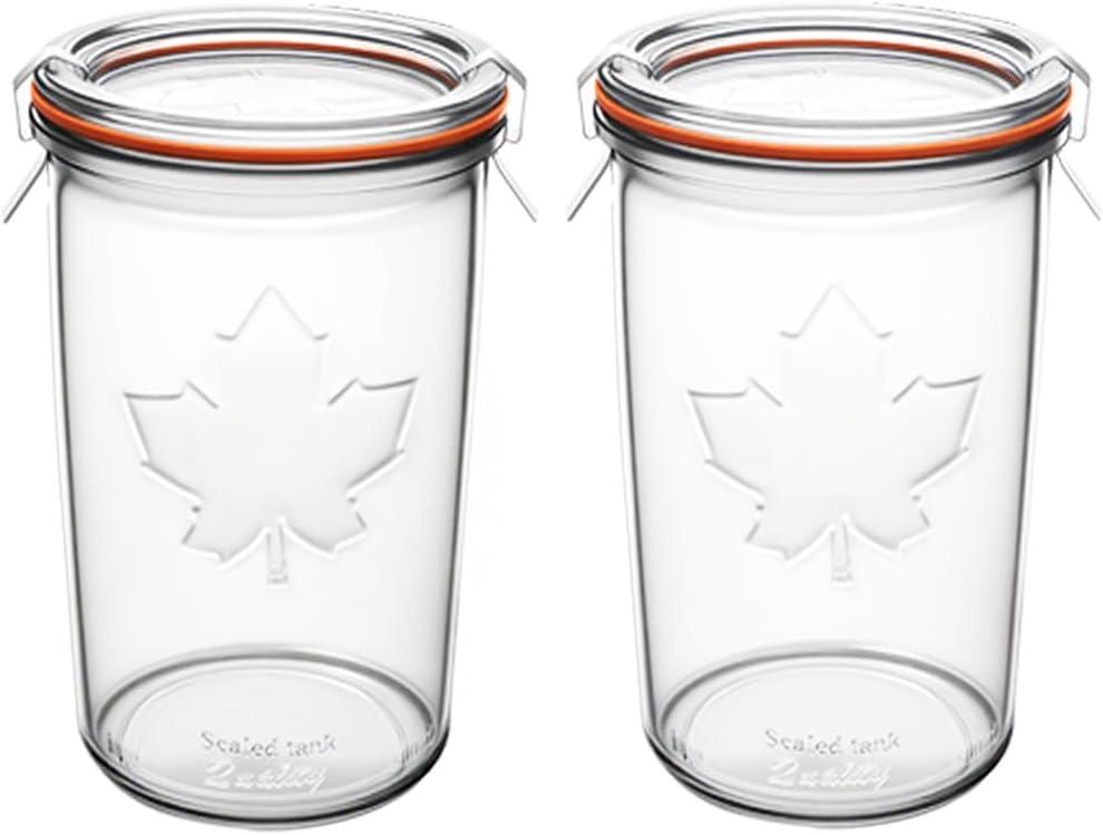 Canning Jars 3/4 liter,27 oz of 2,850ml Replace For Canning Jar, Replace For 3/4 Liter Jar, 2pcs Glass Jars, Canning Jars For Sourdough, Canning Jars 743,Sourdough Starter Jar With Wide Mouth