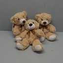 MorisMos 3Pcs Teddy Bears Bulk Baby Shower, 14inch Cute Teddy Bear Stuffed Animals Plush, Small Stuffed Bears on Centerpiece Baby Shower, Brown (3 Pcs-Brown)